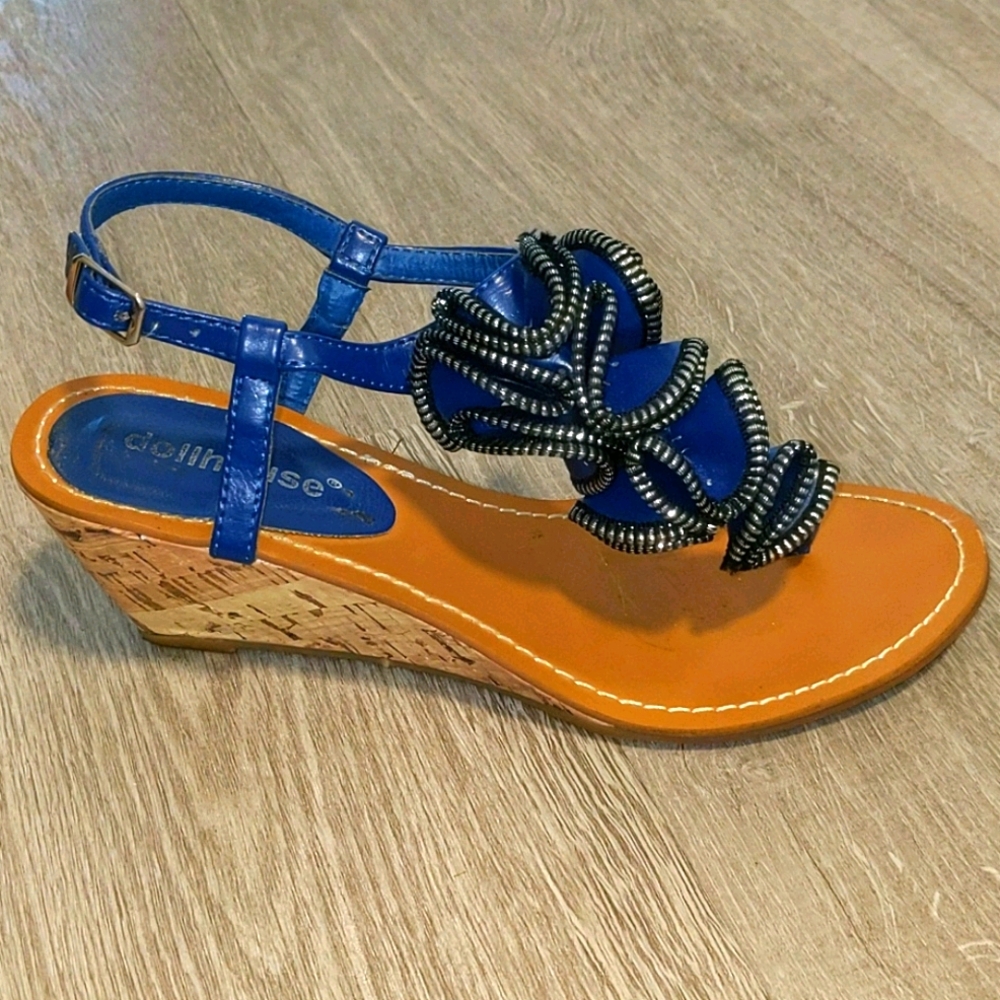 🔥2/$15🔥 Dollhouse Blue Ruffles Sandals